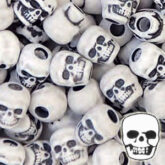 The Beadery 250ct Antique White Skull Beads