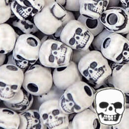 1180SV073A – 11 x 9mm Skull Beads – Antiqued White – 1/4 Lb Value Pack