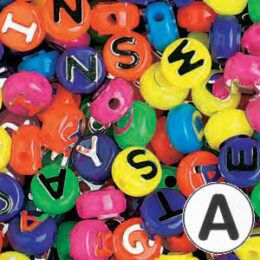 Creatology Round Alphabet Beads - White - Each