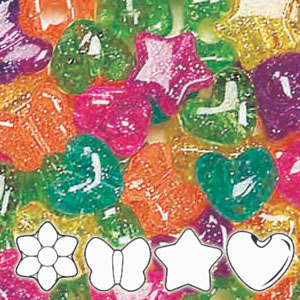 Translucent Neon Heart Pony Beads, Kandi Beads, Barrel Beads, Neon