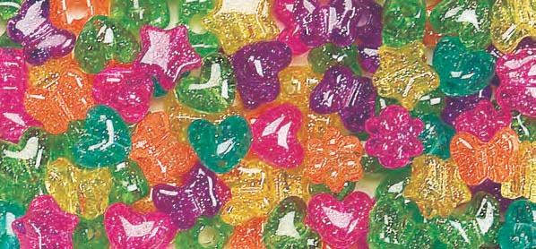 Cute Pastel Mixed Shape Glitter Bead Box (240 beads) – TinySupplyShop