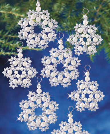 Ornament kit, The Beadery®, plastic, clear, mini snowflakes (5500