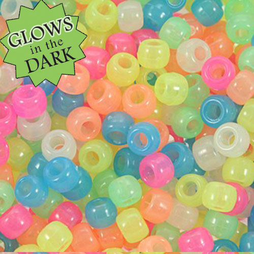 Bulk 1800 Pc. 6mm Glow-in-the-Dark Pony Beads