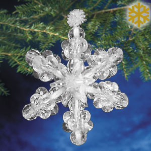 Ornament kit, The Beadery®, plastic, clear, mini snowflakes (5500). Sold  individually. - Fire Mountain Gems and Beads