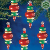 The Beadery Holiday Beaded Ornament Kit - Faceted Elegant Snowmen - 6917642
