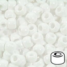 750V073 – 9x6mm Barrel Pony Bead – White – 900 Pc Value Pack