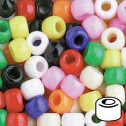 750V076 – 9x6mm Barrel Pony Bead – Opaque Multi – 900 Pc Value