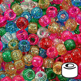 DIY 9x6MM Clear Barrel Plastic Pony Beads - Crafting Beads
