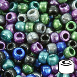 750V319 - 9x6mm Barrel Pony Bead - Cool Pearl Multi - 900 Pc Value Pack