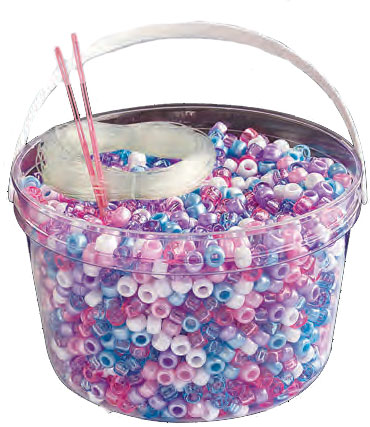 Beadery Kandi Kids Pony Bead Bucket Kit (Neon Multicolor)