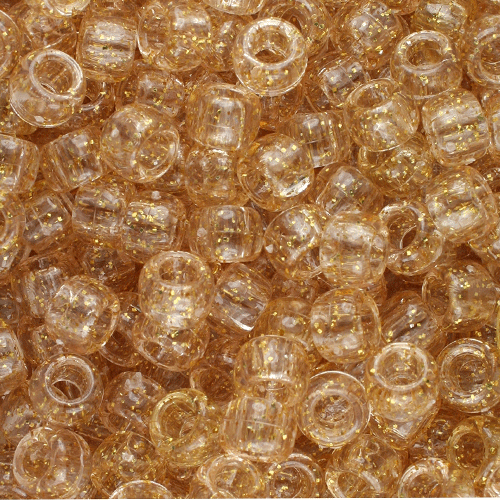 750V006GF - 9x6mm Barrel Pony Bead - Gold Sparkle - 900 Pc Value Pack