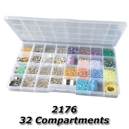 Large Adjustable Compartment Bead Storage Box with Handle by Bead