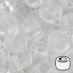 1664_006 – Crystal 9x6mm “Frosted” Pony Beads – 500 Pc Bag