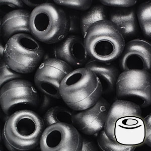 1664_052 – Black 9x6mm “Matte” Pony Beads – 500 Pc Bag