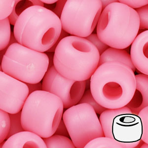 1664_064 – Baby Pink 9x6mm “Matte” Pony Beads – 500 Pc Bag