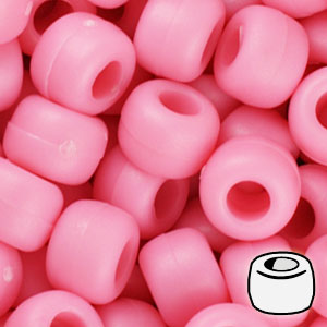 1664_064 - Baby Pink 9x6mm Matte Pony Beads - 500 Pc Bag