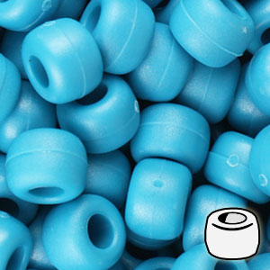 1664_066 – Dk Turquoise 9x6mm “Matte” Pony Beads – 500 Pc Bag