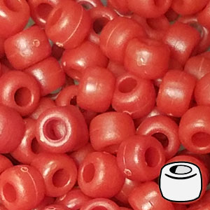 1664_067 – Red 9x6mm “Matte” Pony Beads – 500 Pc Bag
