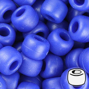 1664_068 – Royal Blue 9x6mm “Matte” Pony Beads – 500 Pc Bag