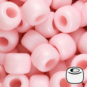 1664_064 – Baby Pink 9x6mm “Matte” Pony Beads – 500 Pc Bag
