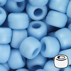 1664_299 – Ladys Blue 9x6mm “Matte” Pony Beads – 500 Pc Bag