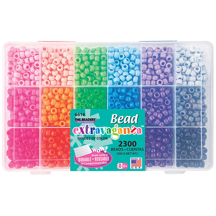 Vintage The Beadery Fun Beads 9 X 6 mm 500 Count (Black)