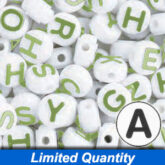 1690SV073BK – 10mm Number Beads – White / Black Letters – 1/4 Lb Value Pack