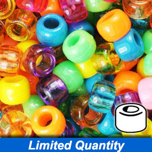 DIY 9x6MM Clear Barrel Plastic Pony Beads - Crafting Beads