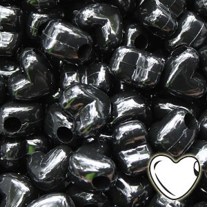 7632V052 – 12x10mm Heart Pony Bead – Black – 500 Piece Value Pack